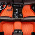 Customized Personalized car Floor mats, All-Weather Luxury car Floor mats, Waterproof and Anti Slip Leather car Floor mat Lining, 95% Customized car, Truck, and SUV Floor mats (Orange)