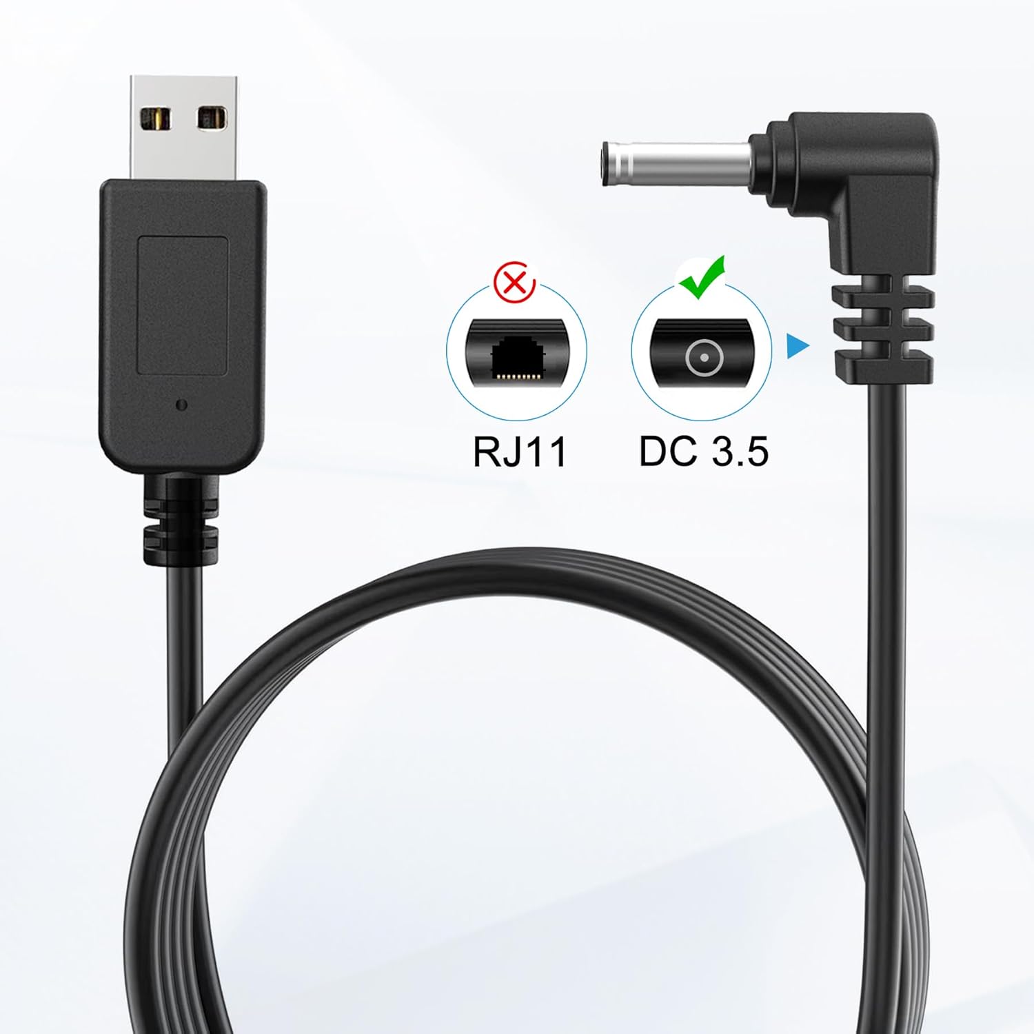 Radar Detector Cable, USB to DC3.5 Plug Cord,Replacement Radar Detectors Power Cable for Cobr RAD 350 380 450 480i Uniden DFR1 DFR3 DFR5 whistler Radenso Pro M Radar Detector (DC3.5-9.84FT)
