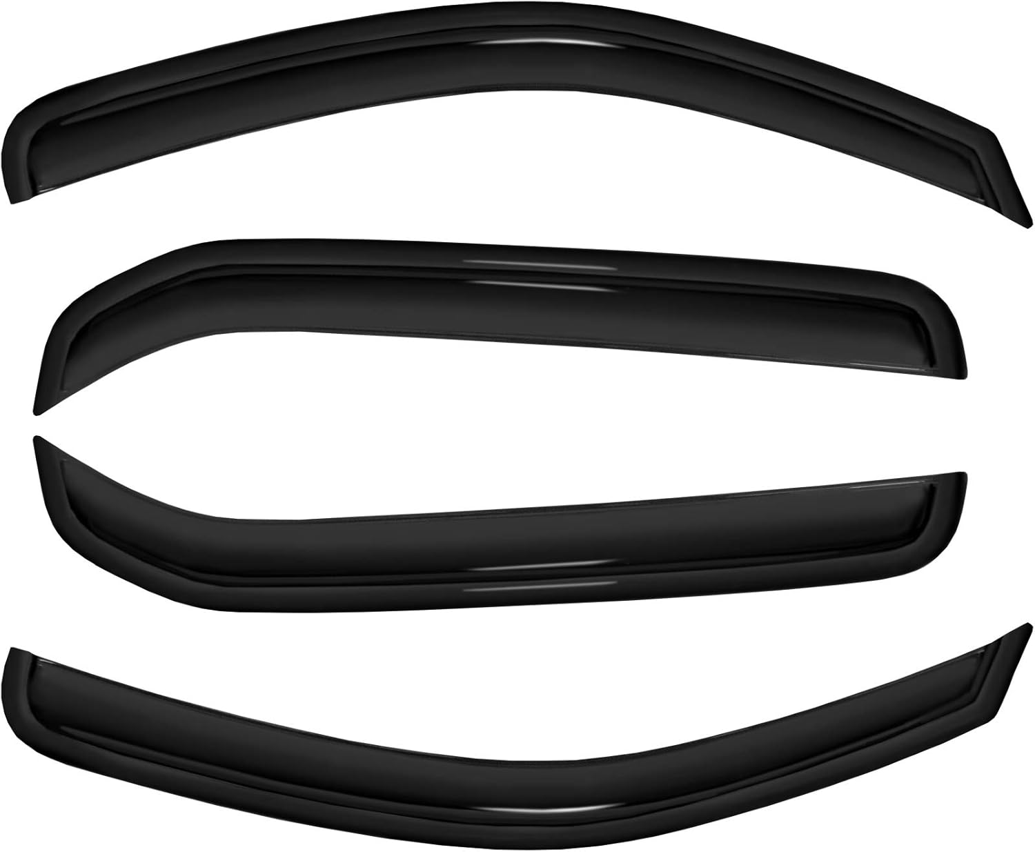 4pc Sun Rain Guards Window Visor Wind Deflector Compatible with Nissan Xterra 2005-2015 Smoke