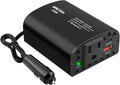 150W Car Power Inverter DC 12V to 110V AC Car Outlet Adapter with PD 25W &QC3.0 USB Ports Laptop Car Charger