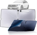 Windshield Sun Shade Umbrella for 2019-2025 Volkswagen VW Jetta Accessories: Custom Fit 240T Silver, Double Thickened, Foldable Sunshade Window Sun Visor, Ultimate 99% UV Blocking for S/SE/SEL/GLI/SEL