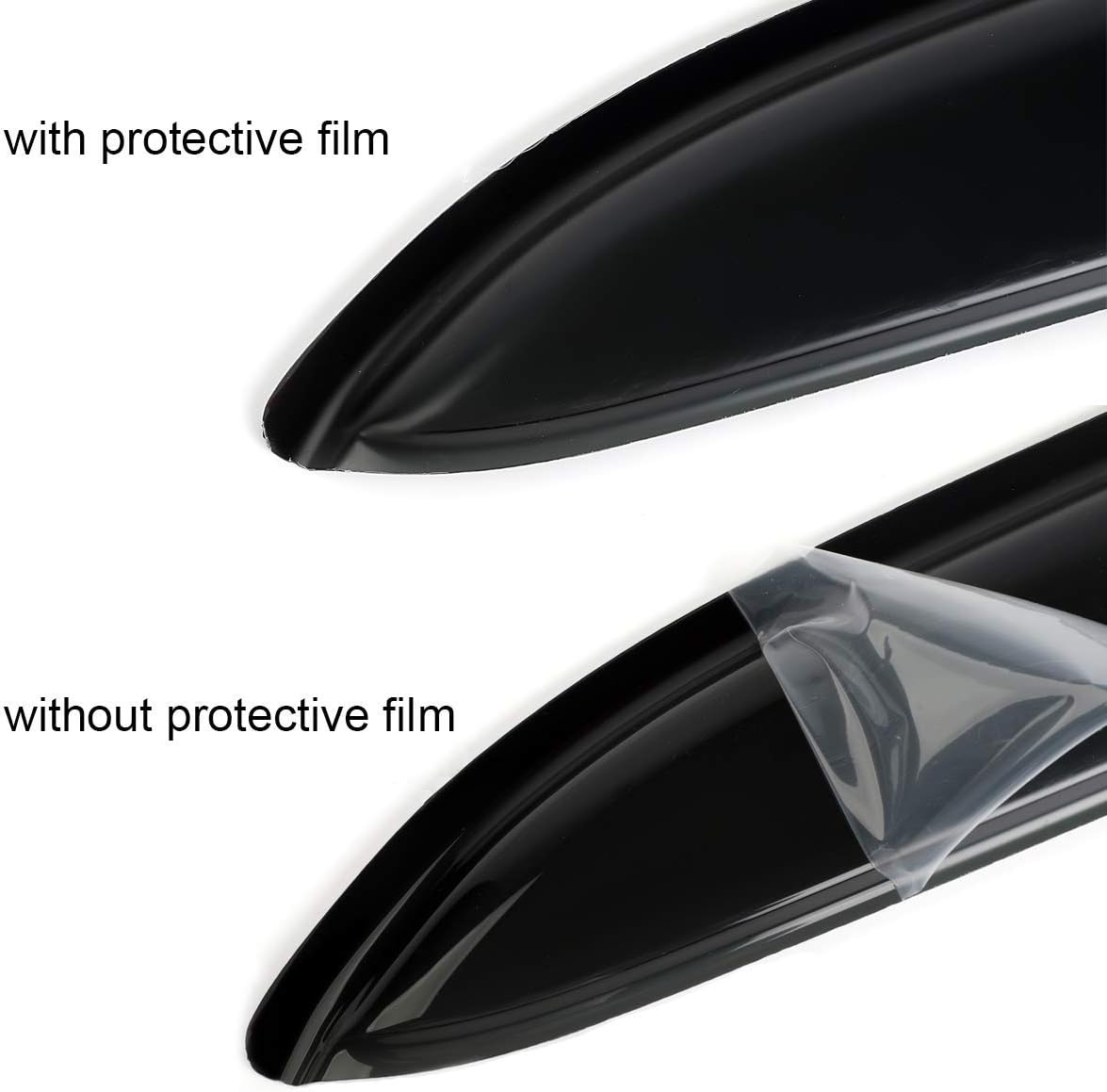Side Window Visor Wind Vent Deflectors,2pcs Outside Mount Tape-on Shatterproof Dark Smoke Rain Guards Shades fit for 2007-2018 Jeep Wrangler (JK) 2-Door Model 92328