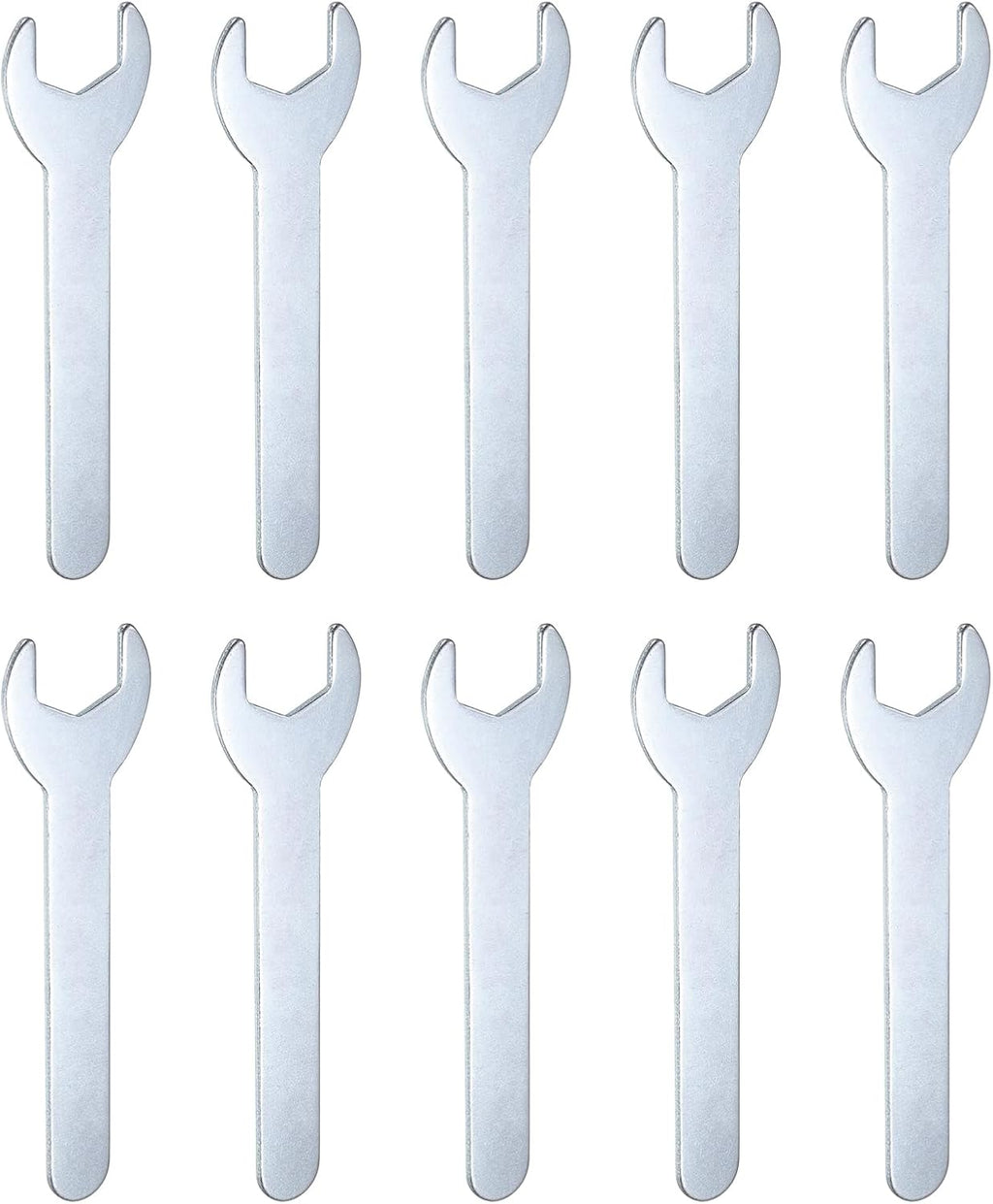 HARFINGTON 10pcs Small Wrench 17x108x2mm Metric U-Shaped Single Open Ended Spanner Super Thin Flat Head Galvanizing Wrench for Automotive Repair Furniture Assembly