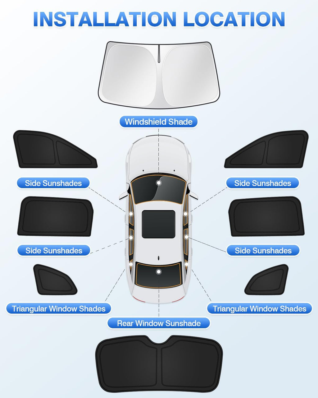 Sunshades for Honda CRV 2023-2025 2026 CR-V Accessories Windshield Sun Shade Side Rear Window Shade Cover Sun Visor Shield Privacy Protection Keep Vehicle Cool Black 8PCS