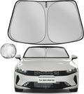 Windshield Sun Shade for 2021-2025 KIA K5 Foldable Sun Sunshade for Car Front Window Blocks UV Rays and Heat Automotive Interior Protector Custom Fit Accessories