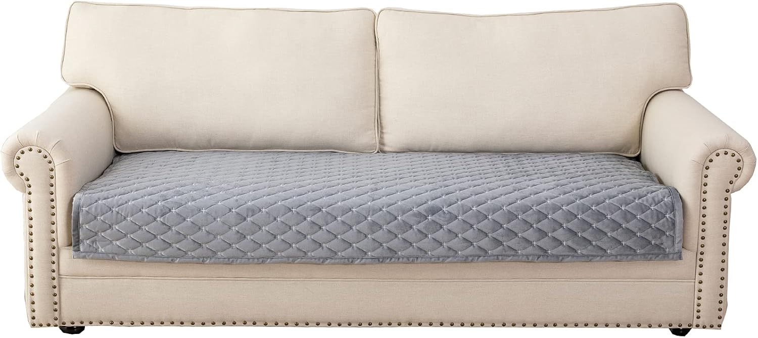Eismodra Couch Cover,Sectional Couch Covers,Sofa Covers for 3 Cushion Couch,Anti-Slip Sofa Slipcovers for Dogs Cats Kids Loveseat Recliner L Shaped Armrest,Light Gray 43''x63''(Only 1 Piece)
