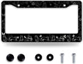 Black White Cat License Plate Frame Butterfly Floral License Plate Frames Funny Auto Accessories Bracket Stainless Steel License Plate with Screws 6x12Inch