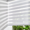 Persilux Cordless Zebra Blinds for Windows Free-Stop Roller Window Shades (22" W X 64" H, White) Dual Layer Light Control for Day and Night, Light Filtering Sheer Shades for Home, Easy to Install