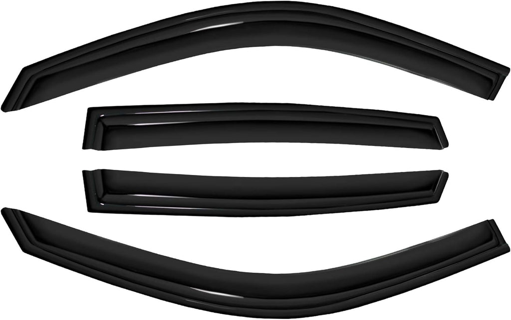 4pc Sun Rain Guards Window Visor Wind Deflector Compatible with Toyota Prius XW20 06-09 Dark Smoke 94963