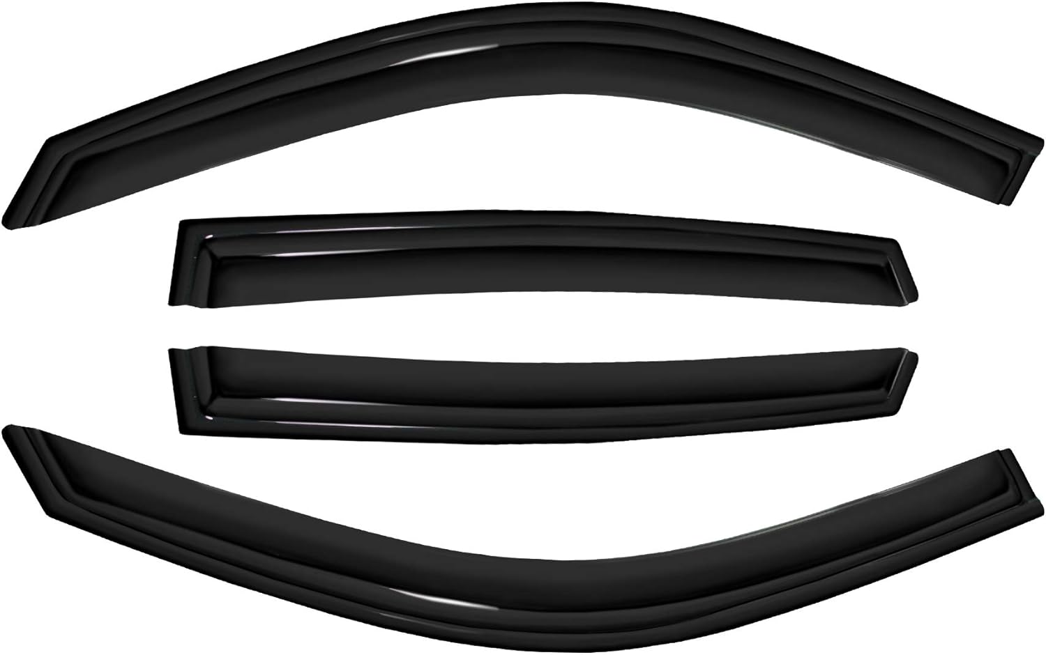 4pc Sun Rain Guards Window Visor Wind Deflector Compatible with Toyota Prius XW20 06-09 Dark Smoke 94963