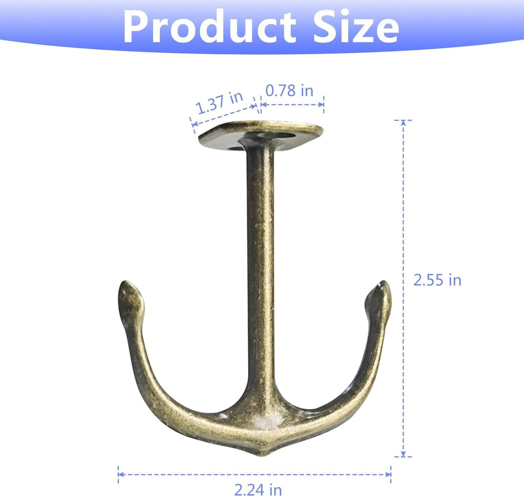 Anchor Two Prong Ceiling Hook for Closet Top Bathroom Kitchen Cabinet Garage Pack of 8 (Bronze)