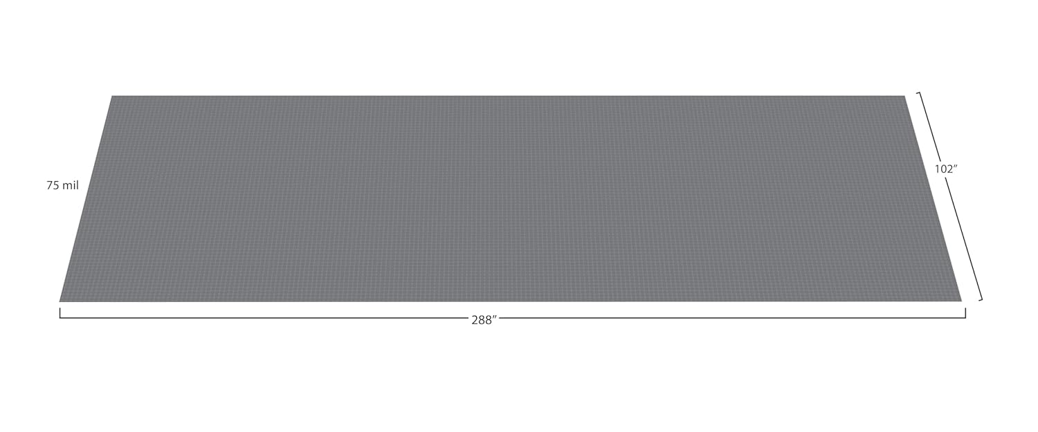 G-Floor Large Coin Pattern Vinyl Garage Floor Protector Mat (8'6" x 24', Slate Grey), Extremely Durable, Waterproof Parking Pad and Flooring