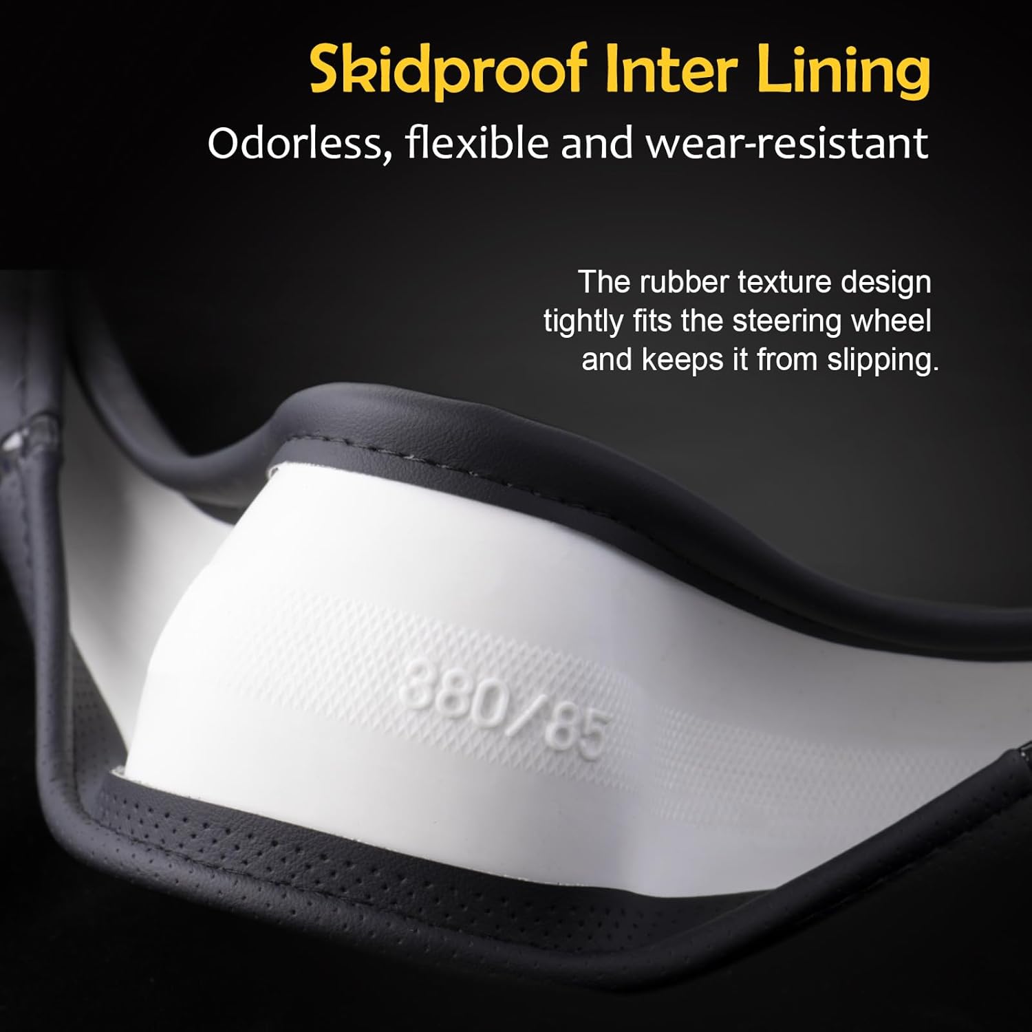 Wood Grain Steering Wheel Cover Gray Car Steering Wheel Covers 14.5-15 inch with Coasters Microfiber Leather Splicing Breathable Anti-Slip Durable Universal Auto Steering Wheel Protective