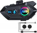 Motorcycle Helmet Bluetooth Headset, Outdoor Wireless Bluetooth 5.4 Headphone Speakers Noise Cancellation Intercom Communication Systems with IPX6 Waterproof/Strong Bass