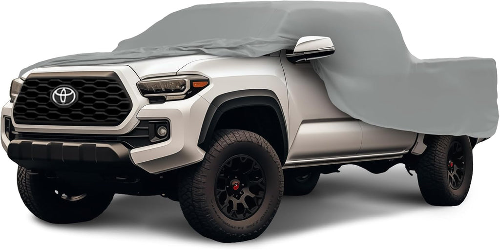Weatherproof Outdoor Gray Color Truck Cover Compatible with 1948-1983 Ford F-Series Regular Cab ~6.5' & Shell - Outdoor & Indoor - Rain, Snow, Hail, Sun - Theft Cable Lock, Bag & Wind Straps