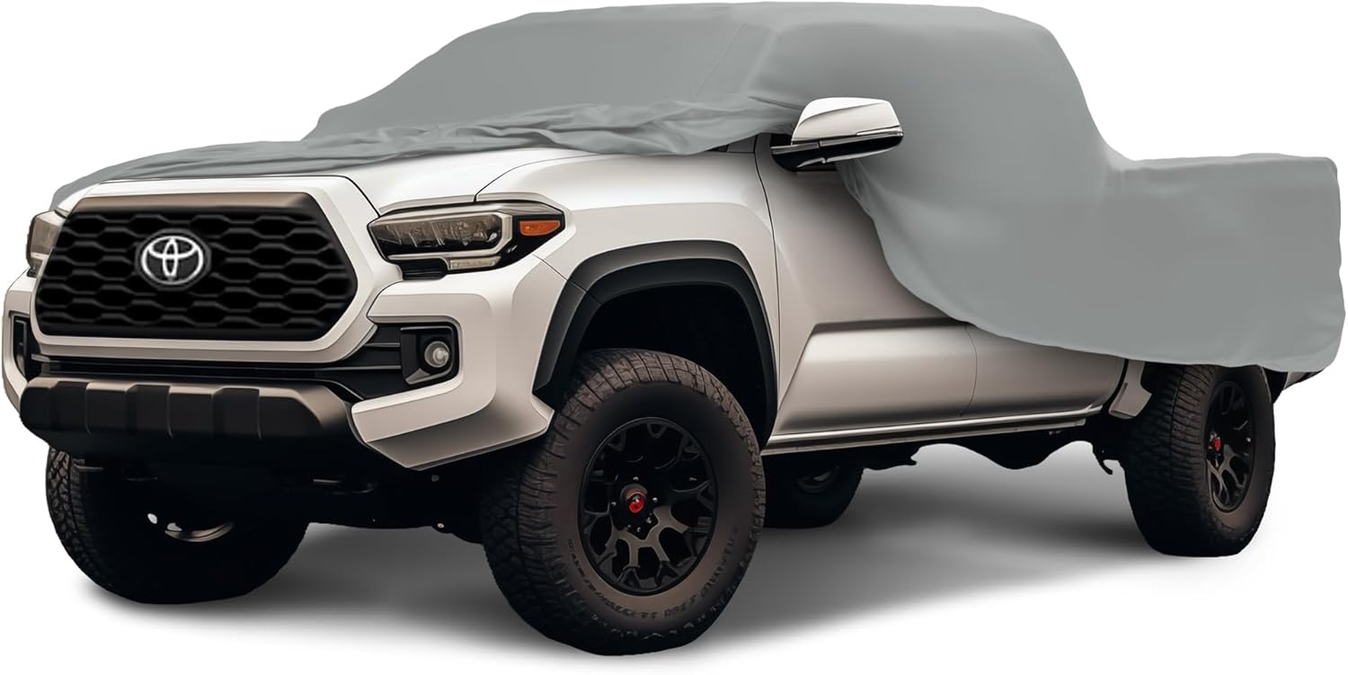 Car Covers Weatherproof Max Truck Cover & Warranty Compatible with Ford 2011-2019 F-150 Crew Cab, 5.5 with Camper Shell– Outdoor Cover, Prevents Theft with Cable Lock