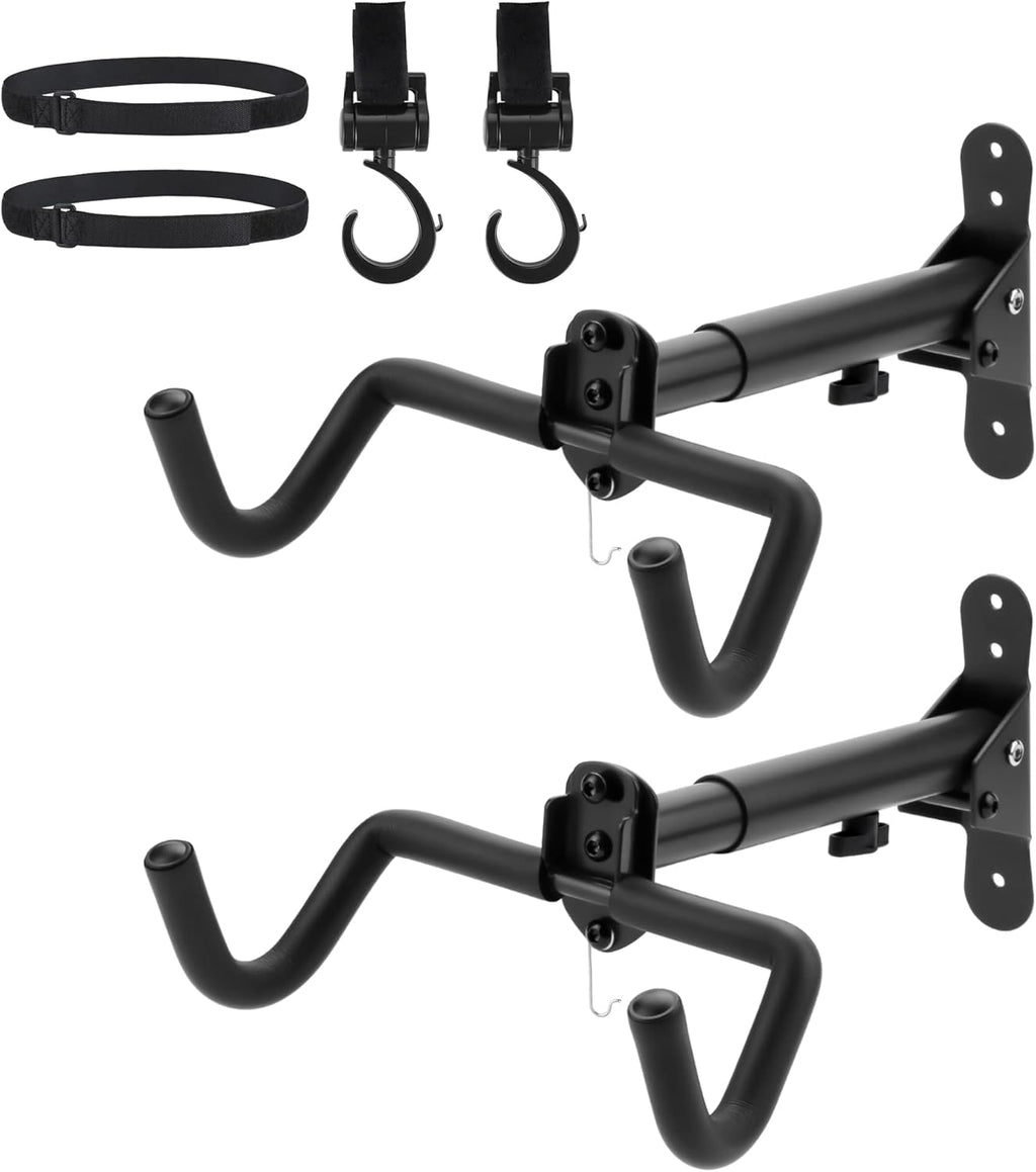 2PACK Bike Rack Garage Bike Wall Mount Bicycle Wall Hanger Bike Hook Bike Storage Rack for Indoor Storage Bike Horizontal Hanger Bicycle Wall Mount Bicycle Wall Rack