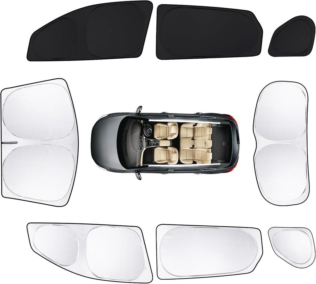 8pcs Car Window Shades for Hyundai Tucson 2016-2021 (Not 2022 Tucson) Accessories,Windshield Side Rear Full Sunshade,Sun Visor UV Blocking, Privacy Protection and Blackout for Camping Outdoor