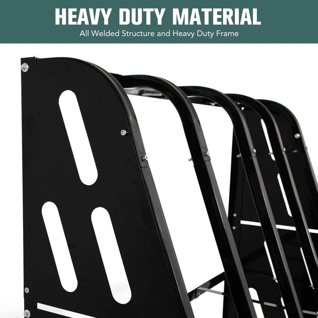 Vertical Bar Rack 1500 LB Capacity, 4 Bays Storage Rack 47" W x 24" D x 60" H, Long Parts Metal Rack, Lumber Storage Rack for Garage Storage, Black