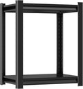 Metal Garage Shelving Unit, 2-Tier Adjustable Storage Shelf, Steel Shelving, Industrial Shelves for Heavy Tools and Equipment (22" H x 20" W x 14" D)