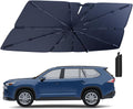 Windshield Sun Shade Umbrella for 2020-2025 Toyota Highlander Accessories: Custom Fit 210T Silver, Foldable Sunshade Front Window Sun Visor, Blocks UV Rays, Keeps Car Cool for L, LE, XLE, XSE, Limited