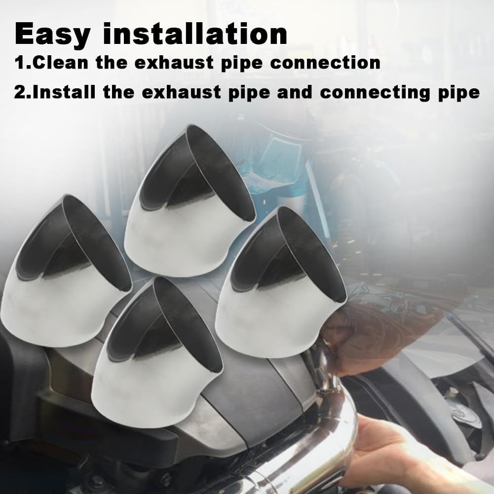 OD 3.5 inch 45 degree exhaust elbow Pipe (Mandrel Bend Elbow) SS304 Stainless Steel Bend Suitable for Car Modified Exhaust Elbow Pipe, Stair Handrail, etc (4 pcs)