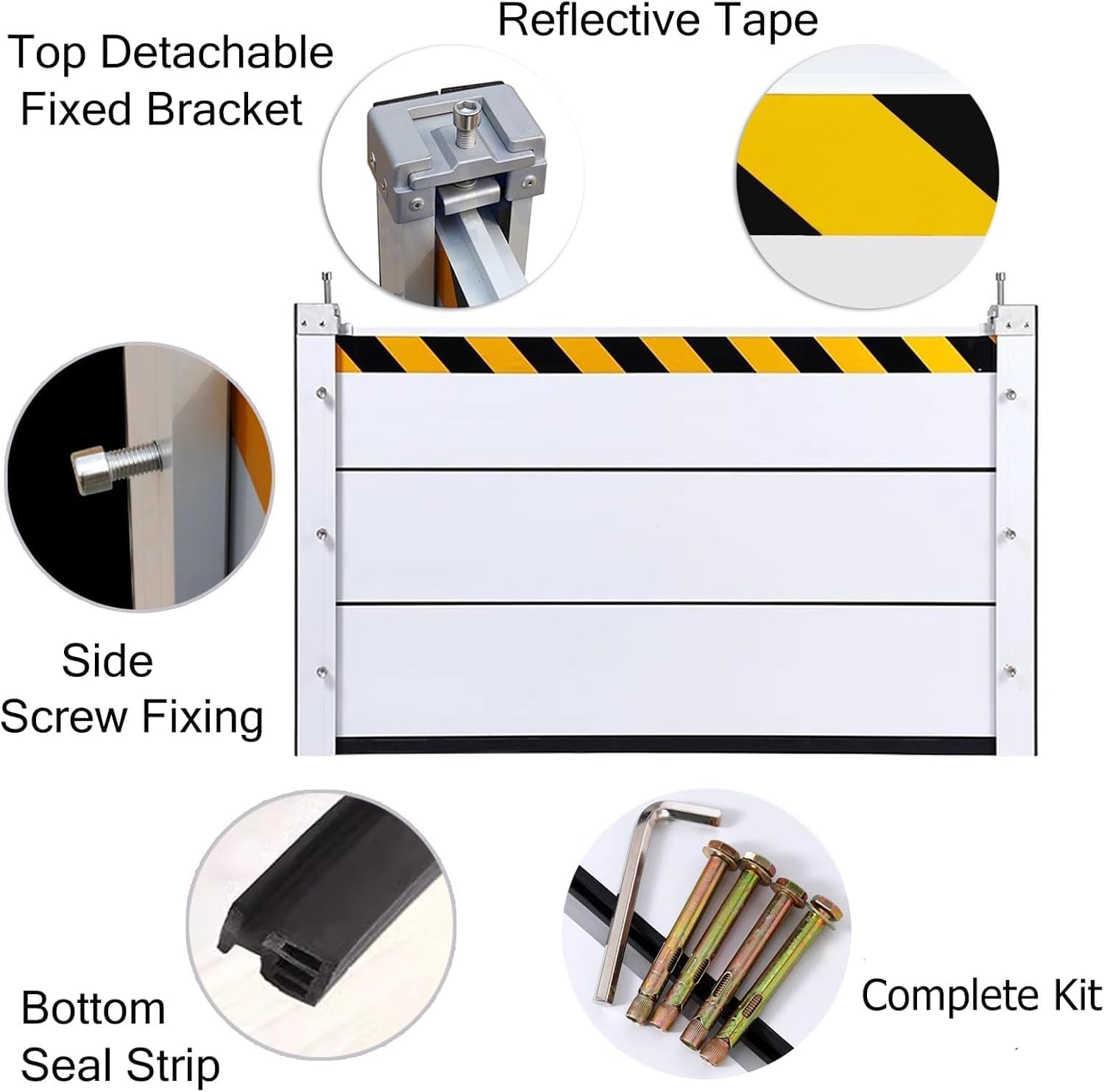 Reusable Heavy Duty Aluminum Flood Barriers for Home Exterior, Flood Protection Barriers Water Barrier Door Quick Detachable Garage Doors Detachable Mobile Rain Water Baffle ( H 55.1 inch L 19.5FT)