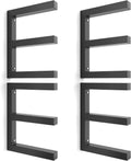 Ultrawall Lumber Storage Rack Wall Mount Wood Storage Racks, Metal Wood Organizer Racks for Shed, Workshop, Garage, Holds Up 220 LBS Per Level (Pack of 4, Black)