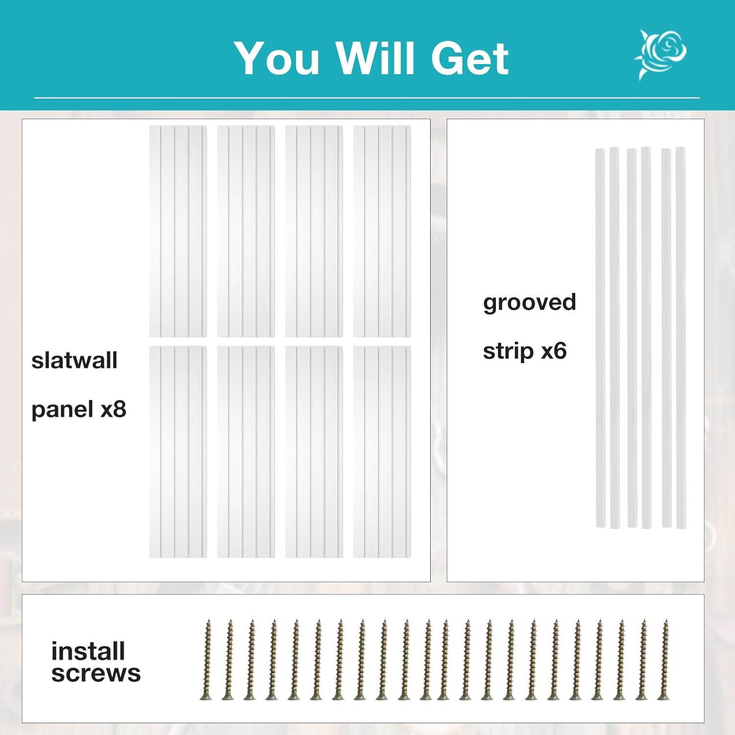 NeatiEase Slatwall Panel Wall Storage Systems, 4 x 8ft Slat Wall Paneling Garage Wall Organizer, Heavy Duty Wall Mounted PVC Wall Rack (White)