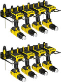 Drill Holder Wall Mount, Power Tool Organizer, Heavy Duty Metal Tool Storage with 8 Drill Racks for Garage Workshop Shed Pegboard Basement, 2 Pcs