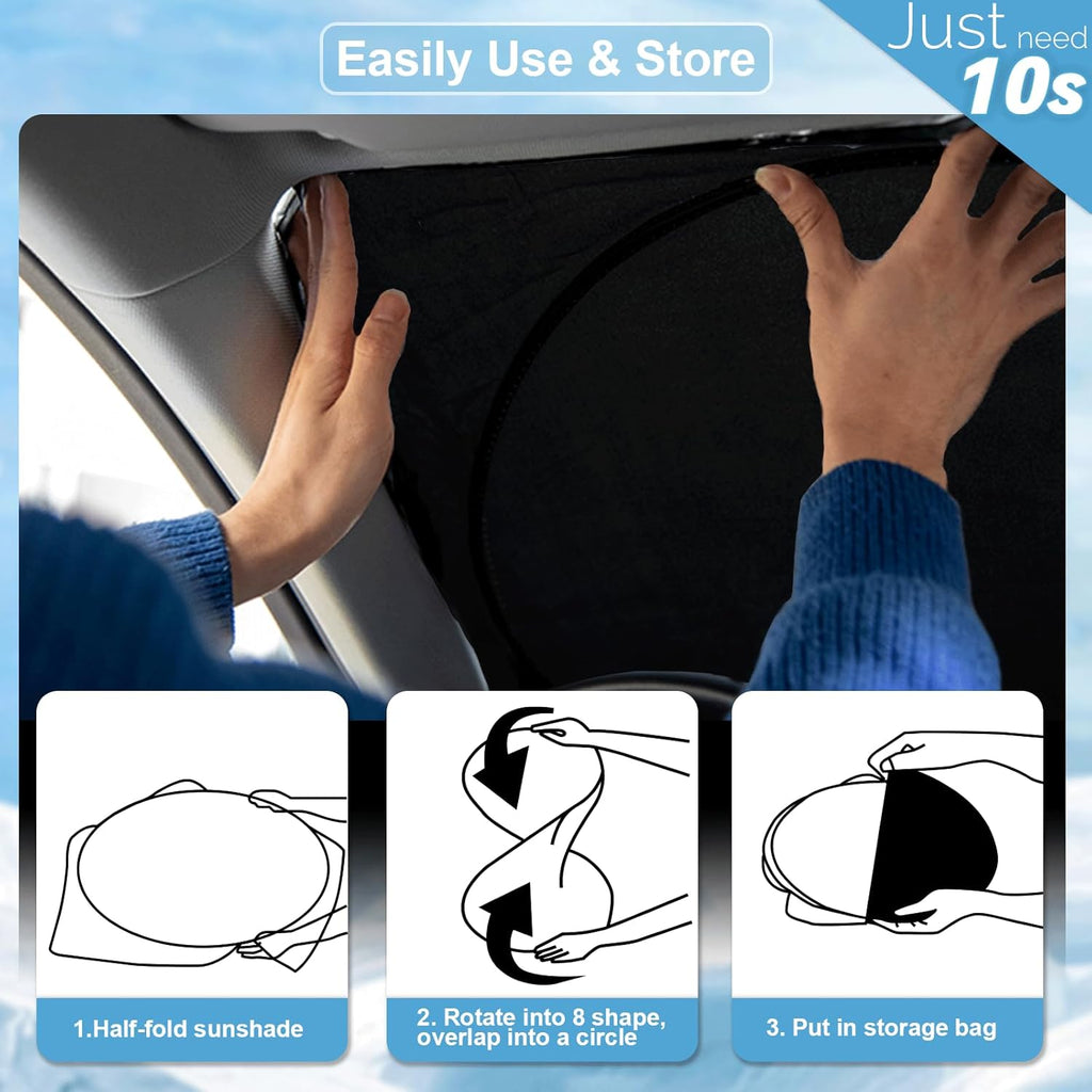 Custom Fit Armada Windshield Sunshade for 2017-2024 2025 Nissan Armada Accessories Front Window Car Shades Shield Cover for Windshield 210T Silver Coating Sun Visor Protector Reflector Blocks UV