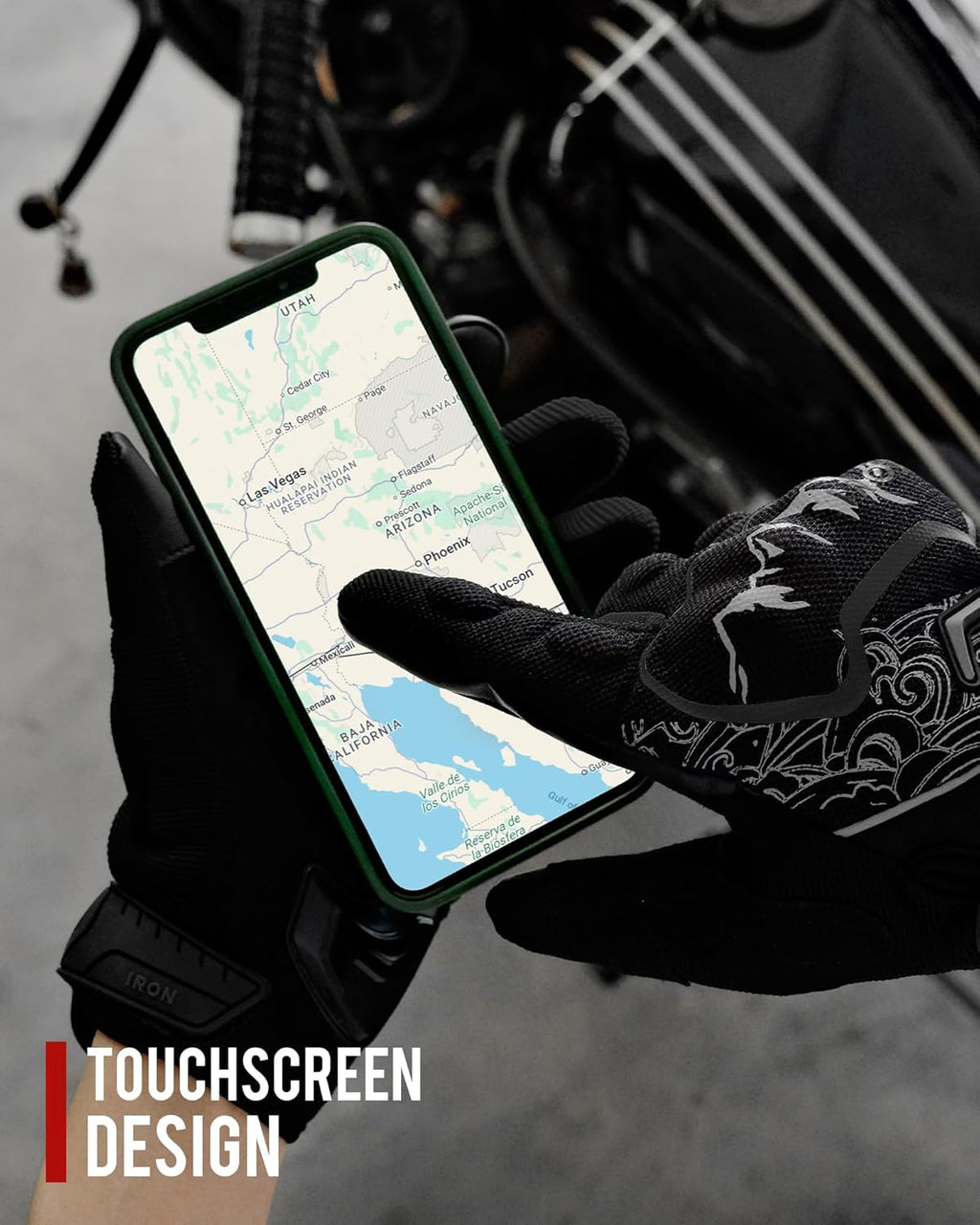 BORLENI Motorcycle Gloves Motorbike Glove for Men Women Full Finger Knuckle Protection Touch Screen Cycling ATV Hiking Riding