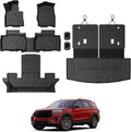Floor Mats for 2025 2020-2024 Ford Explorer (6-seat), All Weather TPE Floor Mat Cargo Mat with Backrest Mats for Ford Explorer ST Car Accessories