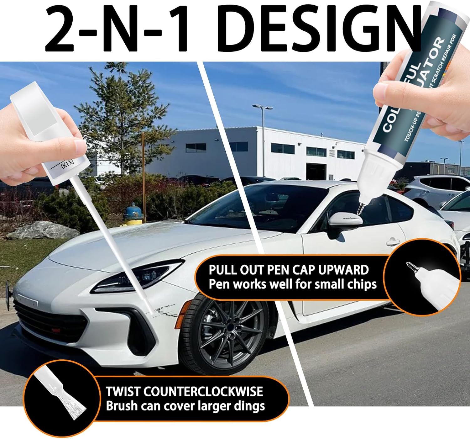 Crystal White Pearl(K1X) Touch Up Paint Compatible with SUBARU, Car Paint Pen Scratch Repair Two-In-One Touch Up Paint, Premium Car Scratch Remover for Deep Scratches