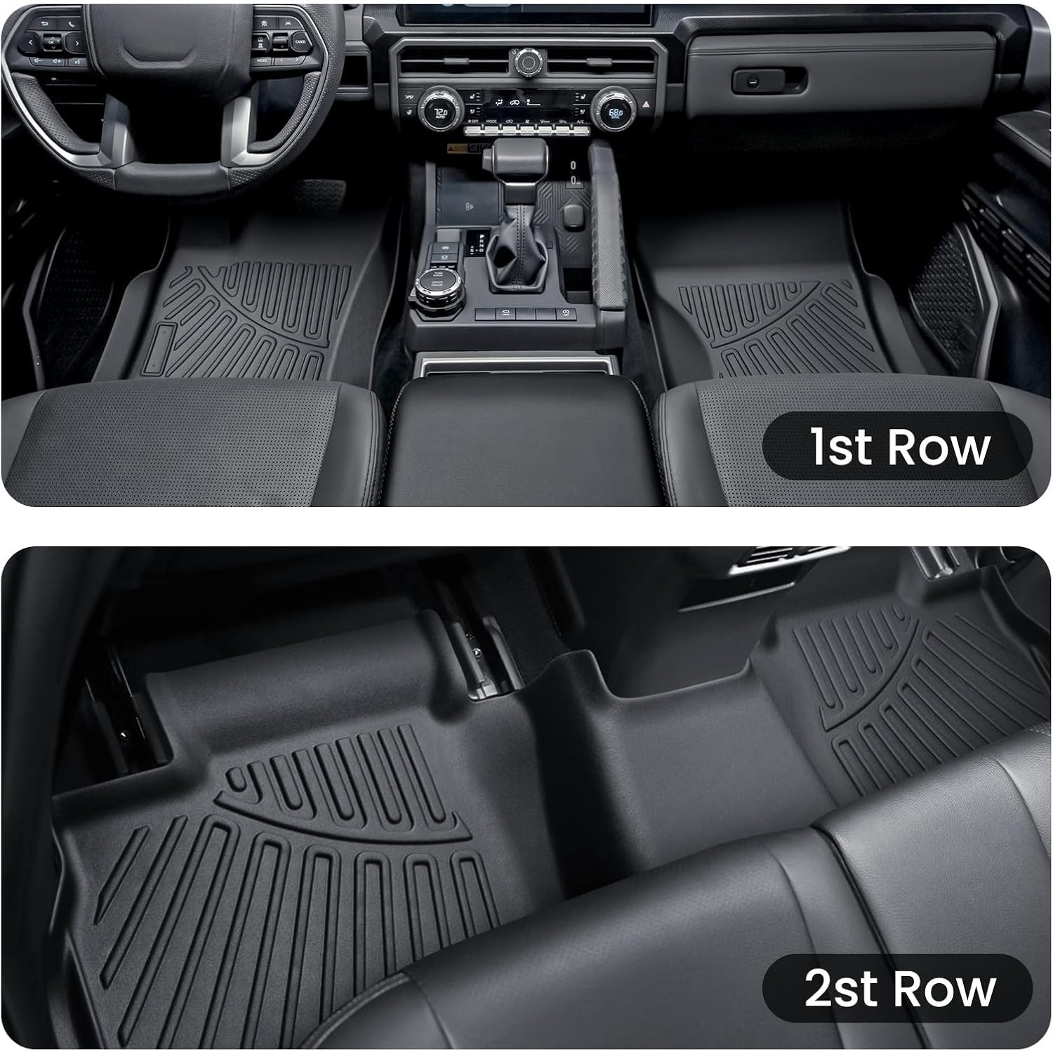 Floor Mats for 4Runner 2025, All Weather Floor Mats Floor Liners Compatible with Toyota 4Runner Accessories 2025 Anti-Slip Mats Black (Not Fit Hybrid and 7Seats)