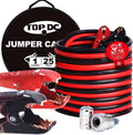 TOPDC 1 Gauge 25 Feet Jumper Cables for Car, SUV and Trucks Battery, Heavy Duty Automotive Booster Cables for Jump Starting Dead or Weak Batteries with Carry Bag, (TD-P0125)