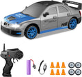 RC Drift Car, 1/24 2.4GHz 4WD Remote Control Car High Speed Drift RC Cars with LED Lights, Rechargeable Battery and Drifting Tires Racing Toy Cars for Kids Boys Girls Adults(Grey)