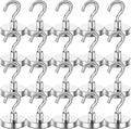 DIYMAG Magnetic Hooks, 118 LB Heavy Duty Strong Magnet with Hook, Rare Earth Neodymium Magnets for Hanging, Magnetics Hanger for Curtain, Home, Kitchen, Workplace, 20 Packs