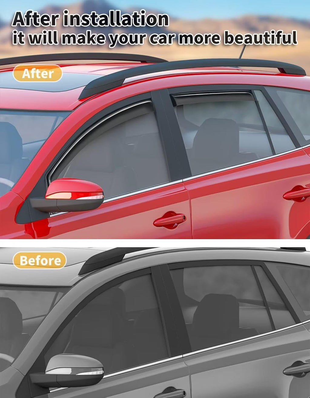 in-Channel Window Rain Guards Fit for Toyota 4Runner 2010-2024 Extra Durable Window Visors Window Deflectors Vent Visors Vent Shades Car Accessories-4 pcs 2-Q09