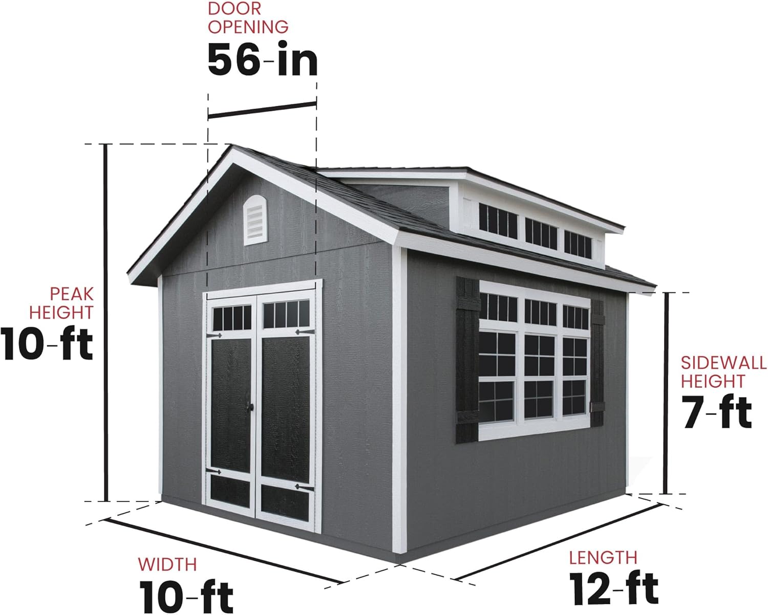 Handy Home Products Windemere 10x12 Do-it-Yourself Wooden Storage Shed with Floor, Beige