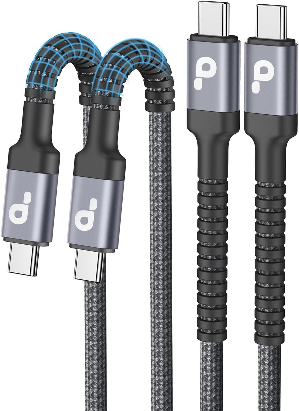 PRAKIE USB C Cable 3FT, 2Pack USB-C to USB-C Charger Cable, USBC Fast Charging Nylon Braided USBC iPhone Charger Cord Compatible with iPhone 16/15/Pro Max/PlusSamsung Galaxy S23/LG/Switch