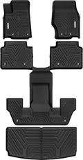 YITAMOTOR Floor Mats & Cargo Liner Fit for Jeep Grand Cherokee L 2021-2025 6 Seat, TPE All Weather Custom Fit Floor Liner for 1-3 Rows and Trunk Full Set Mats Automotive, Black(Without Center Console)