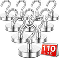 DIYMAG Magnetic Hooks,110 lb Heavy Duty Strong Magnet with Hook for Hanging Rare Earth Neodymium Magnet for Fridge Kitchen Cruise Grill Garage and Storage 12 Packs