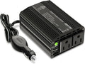 BESTEK 300W Power Inverter DC 12V to 110V AC, Durable Aluminum Housing Car Charger Adapter with 4.8A Dual USB Fast Charging Port, Car Plug in Cigarette Lighter Outlet for Phone, Laptop