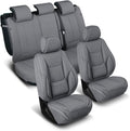 Coverland Custom Car Seat Covers Compatible with 2007-2013 Tundra CrewMax - Premium Leather Non-Slip Memory Foam Waterproof Cover Interior Protector Full Set-Dark Gray [See Size Chart-Size X135]