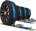 US Cargo Control E Track Wheel Straps with E-Track Fittings & Three Rubber Blocks (4-Pack), 2 Inch x 11 Foot Car Tie Down Straps for Trailers, Fits Tires 14-30 Inches, 12,000 LBS Break Strength