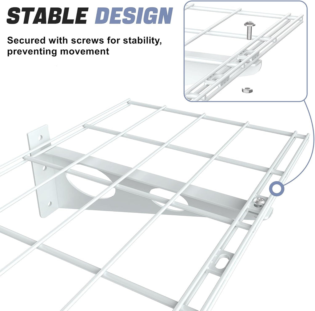 WALMANN 2-Pack Garage Wall Shelves, 1 x 4 ft/12 * 48 inch Wall Mounted Storage Shelves for Garage Heavy Duty Floating Shelving, Holds Up to 220 Lbs(White)
