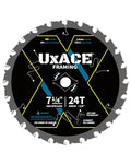 7-1/4-Inch 24-Tooth Circular Saw Blade with 5/8-Inch Arbor, Framing Wood Cutting, Carbide Tip, Thin Kerf, for Plywood, MDF, OSB, Laminated