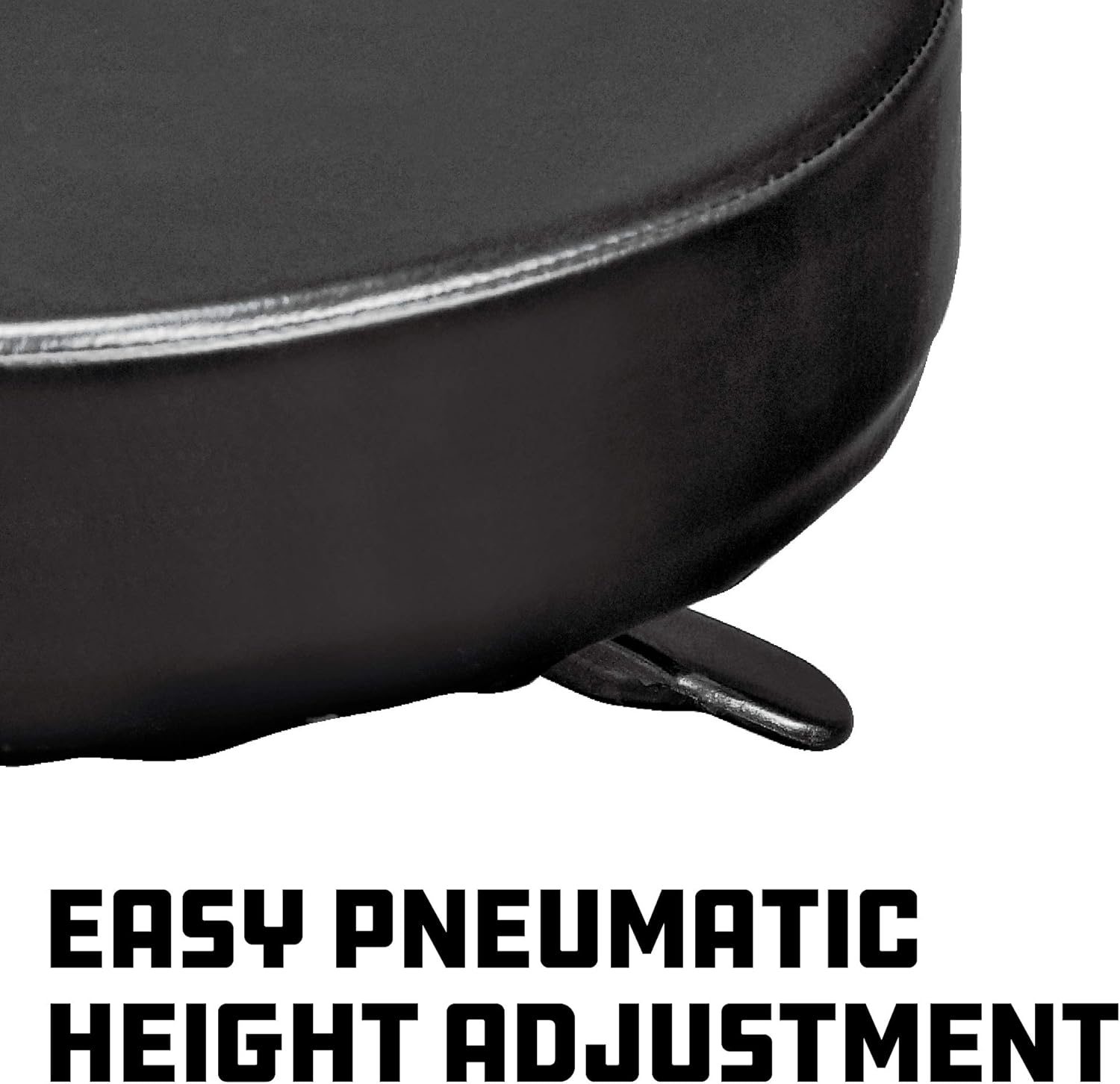 Powerbuilt Rolling Seat, Height-Adjustable Garage Stool with Tool Tray, Smooth and Padded for Car Repair, Detailing, Comfort - 640834, Black
