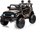 Garvee 12V Kids Ride On Truck Car with Remote Control - Electric Ride On Toys for Toddlers, Spring Suspension, 3 Speeds, LED Lights, Bluetooth Music & Parent Safety Brake